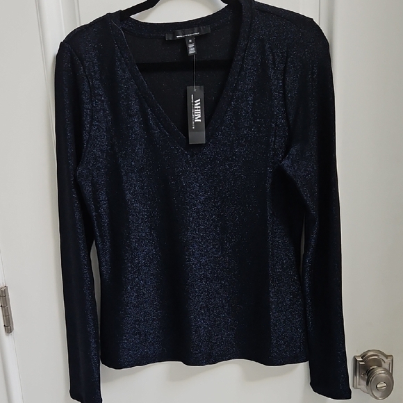 NWT White House‎ Black Market Women's Navy V-Neck Top - Picture 3 of 5